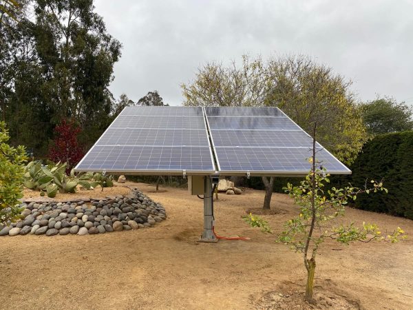 Poste Solar, montaje sobre Pilar para 8 paneles